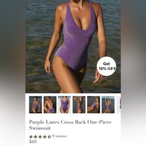 NWT Sparkling Purple One-Piece Swimsuit Berlook